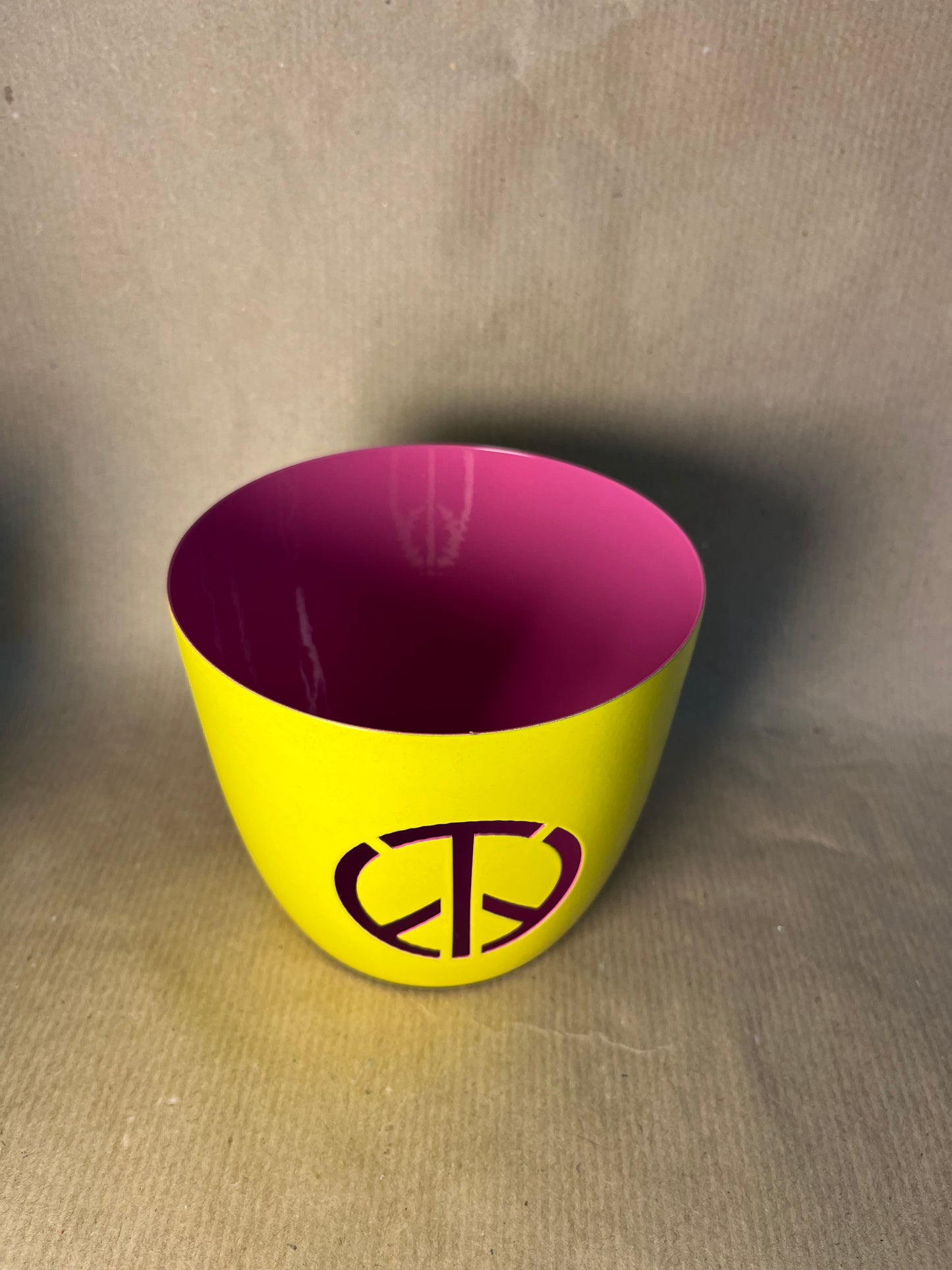 Windlicht aus Metall "Happy" und "Peace"