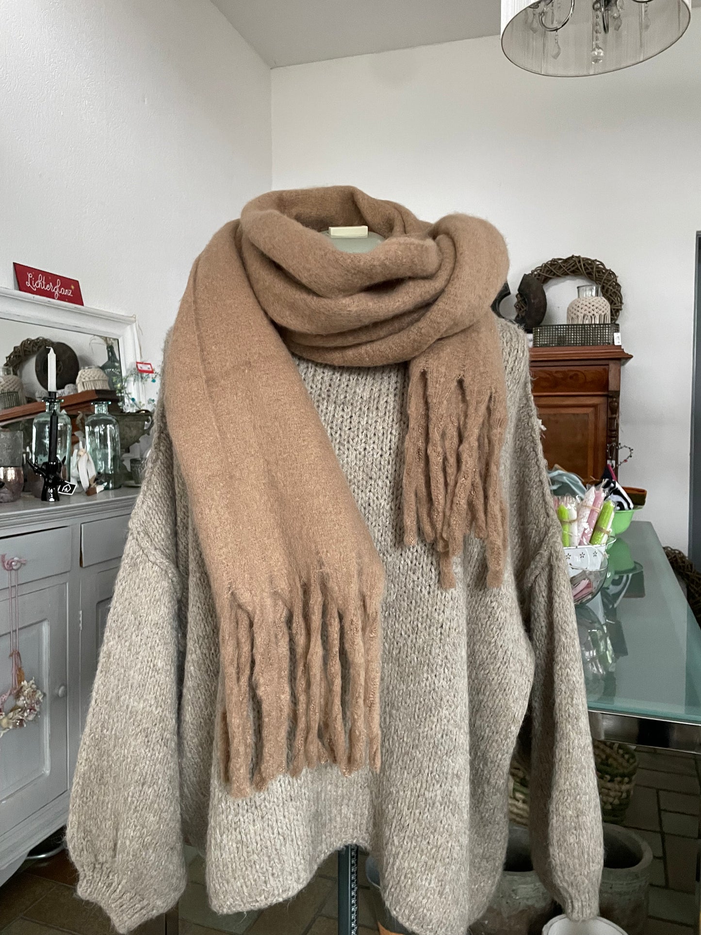 Schal mit Fransen kuschelig weich