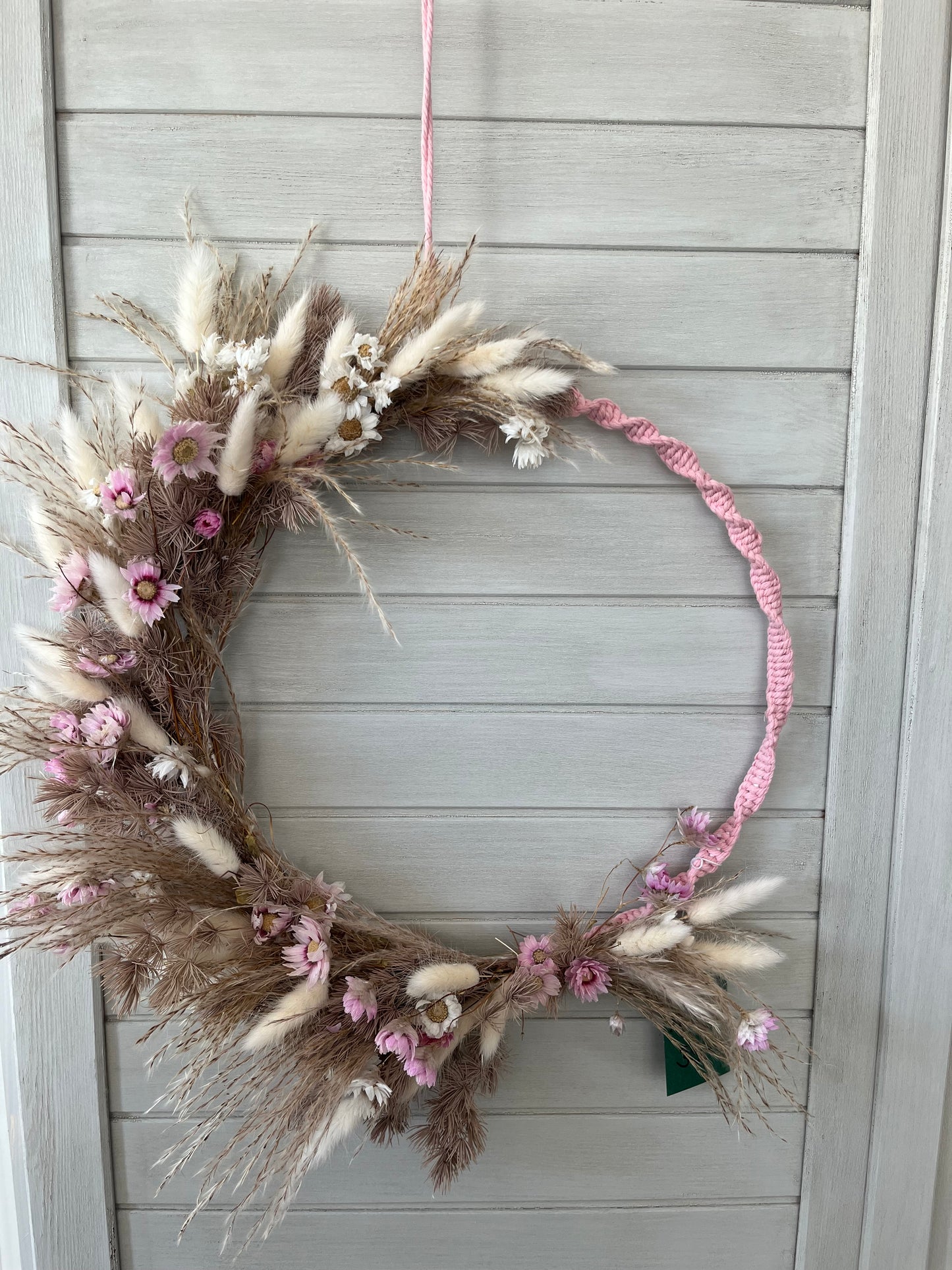 Trockenblumenkranz 30 cm mit Makramee