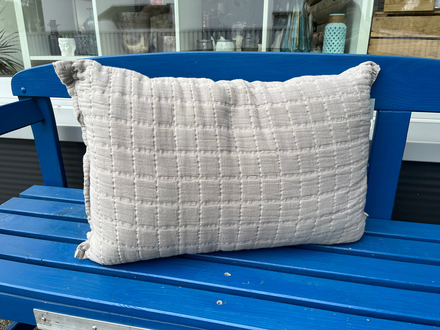 Kissen von LimeLight in Cord und glatt kariert gesteppt