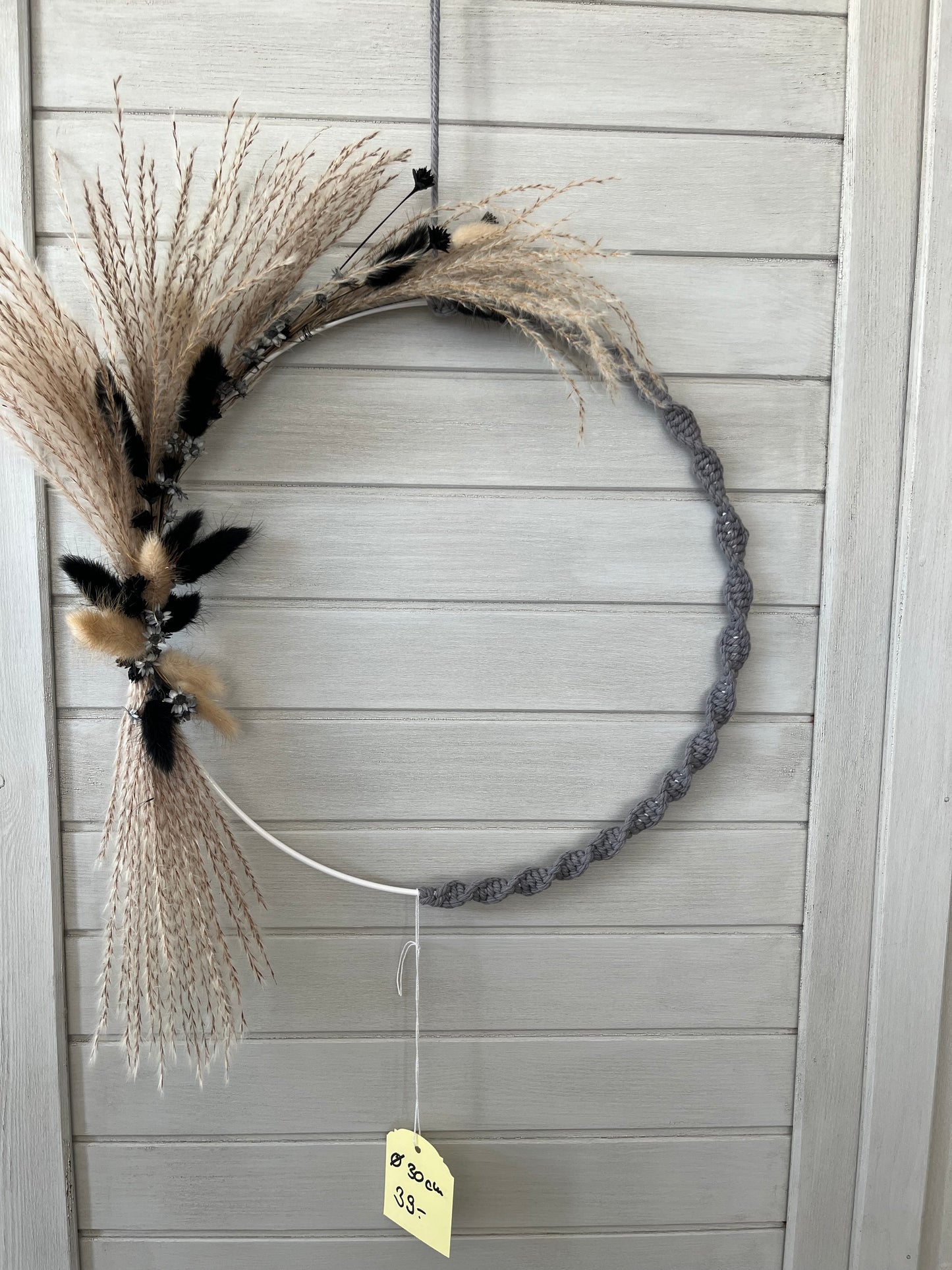 Trockenblumenkranz 30 cm mit Makramee