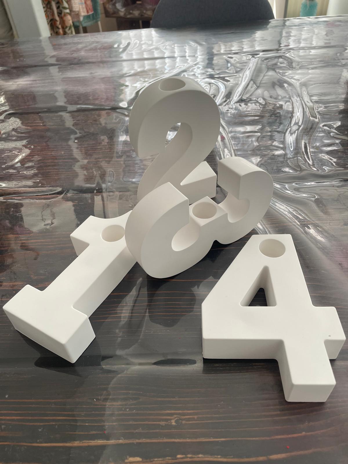 Zahlen für Adventskranz aus Keraflott