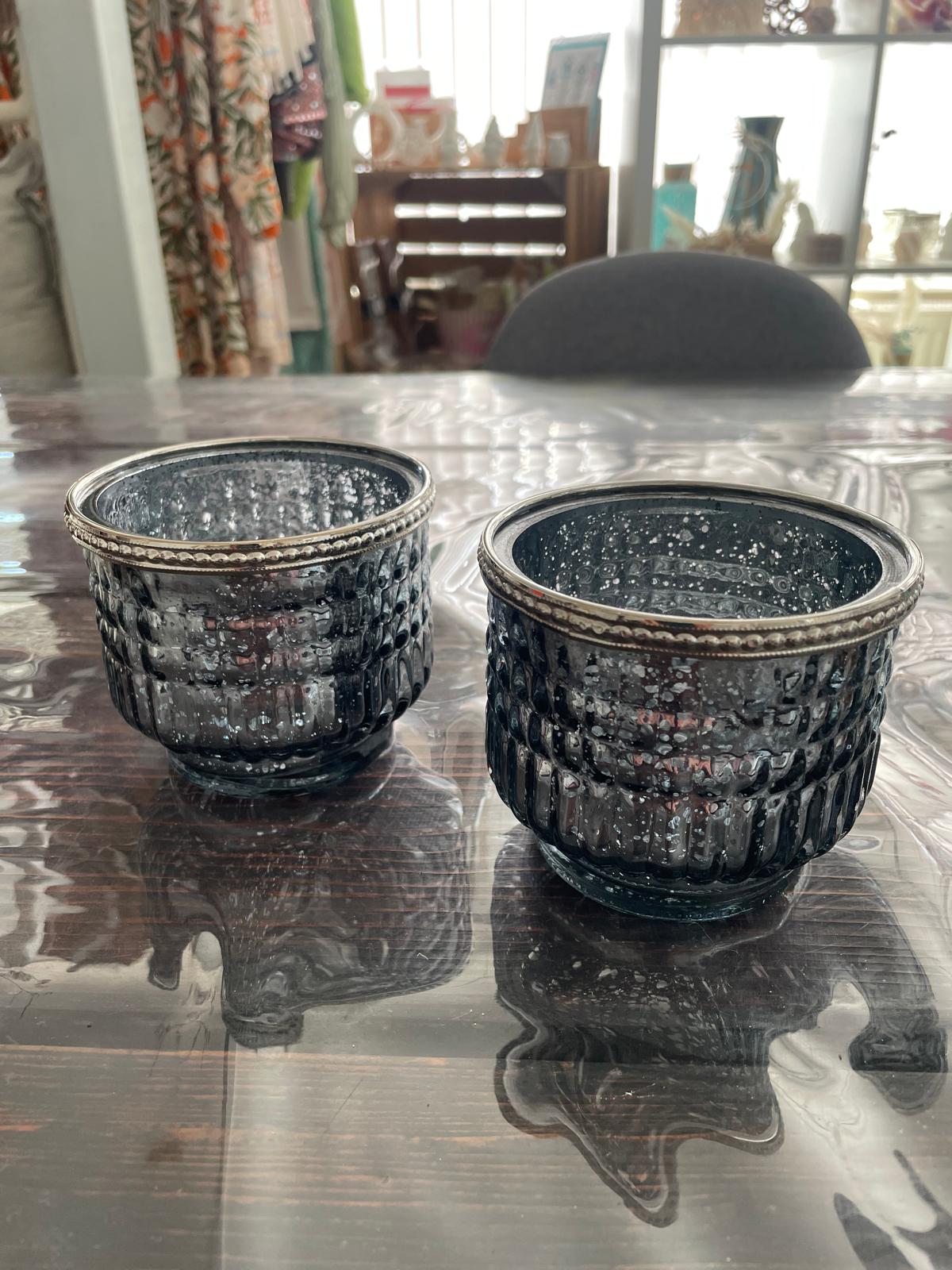 Windlicht Glas Anthrazit