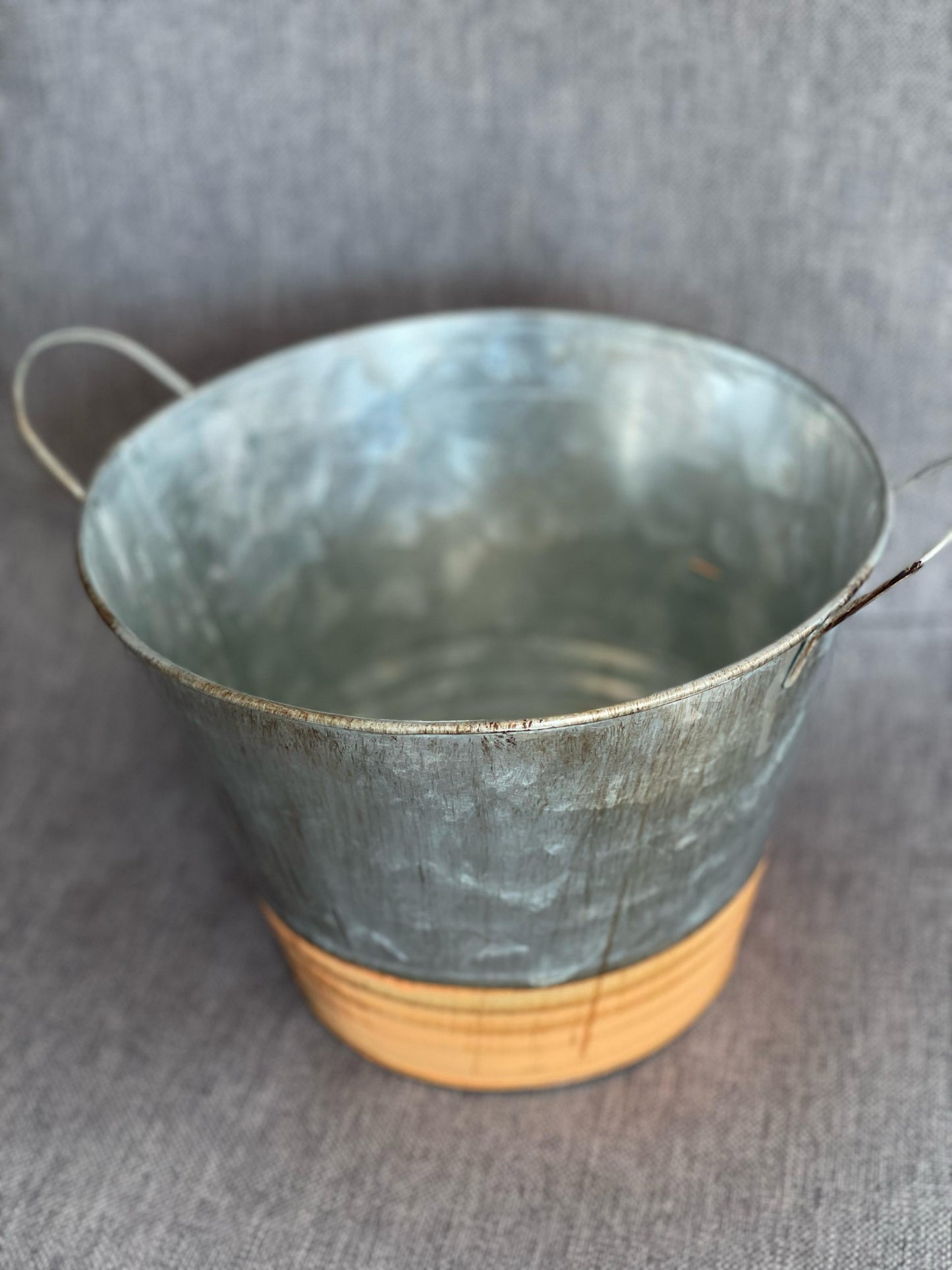 Übertopf Zinktopf mit Griffen