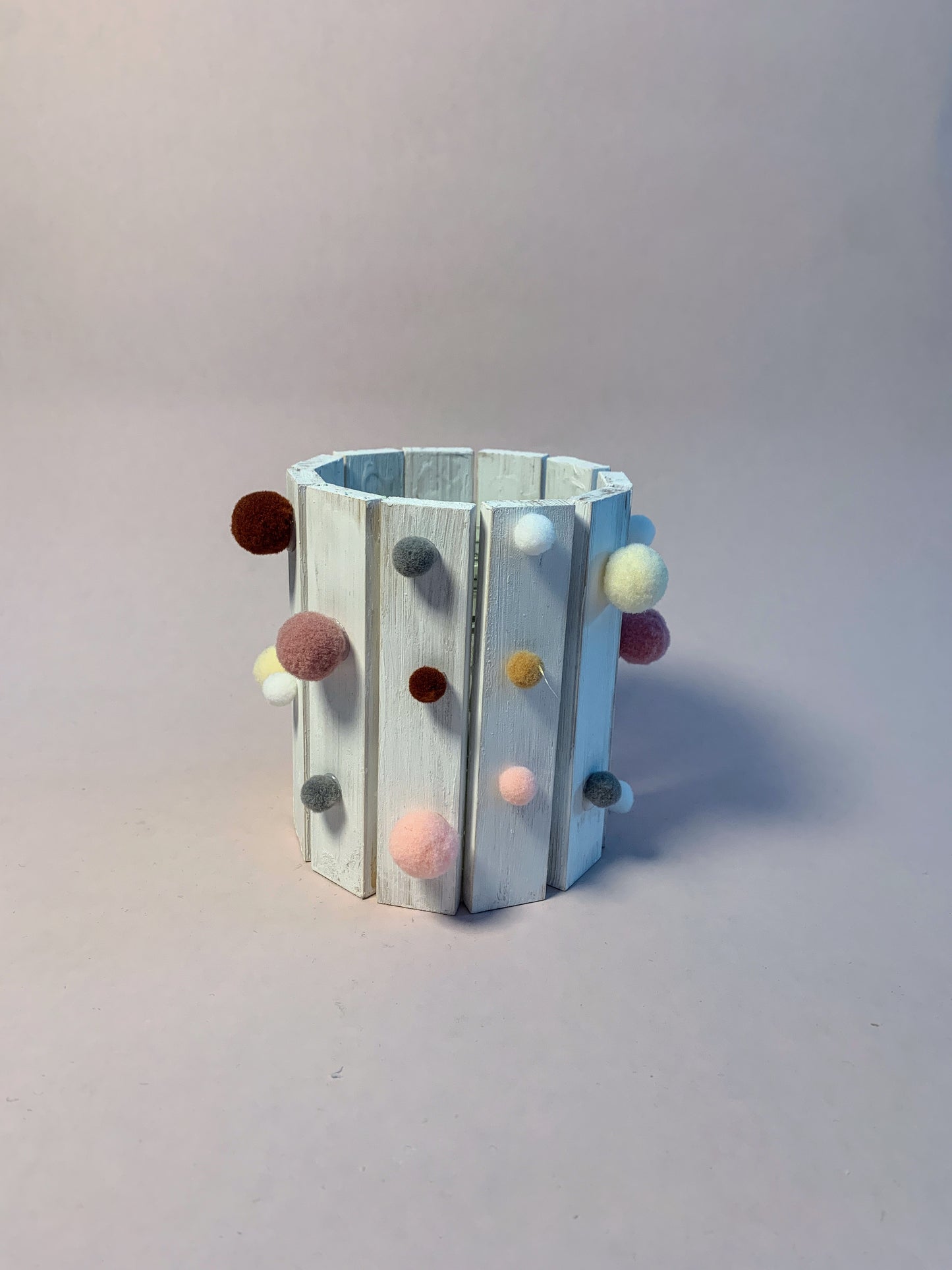 Stiftehalter / Vase aus Glas mit Holz