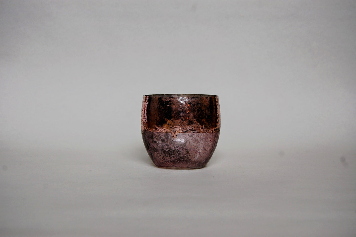 Windlicht aus Glas Champagner strukturiert "klein"