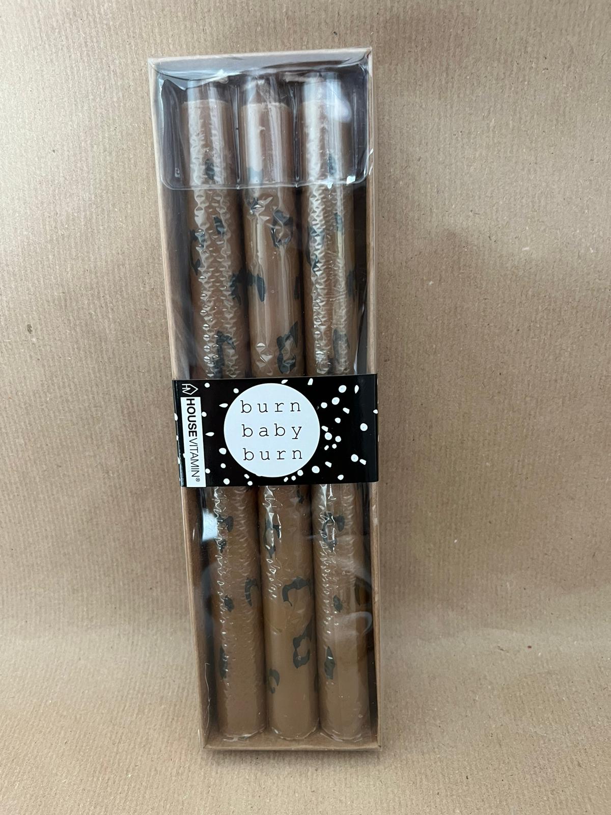 Stabkerzen "Burn Baby Burn" Leopard