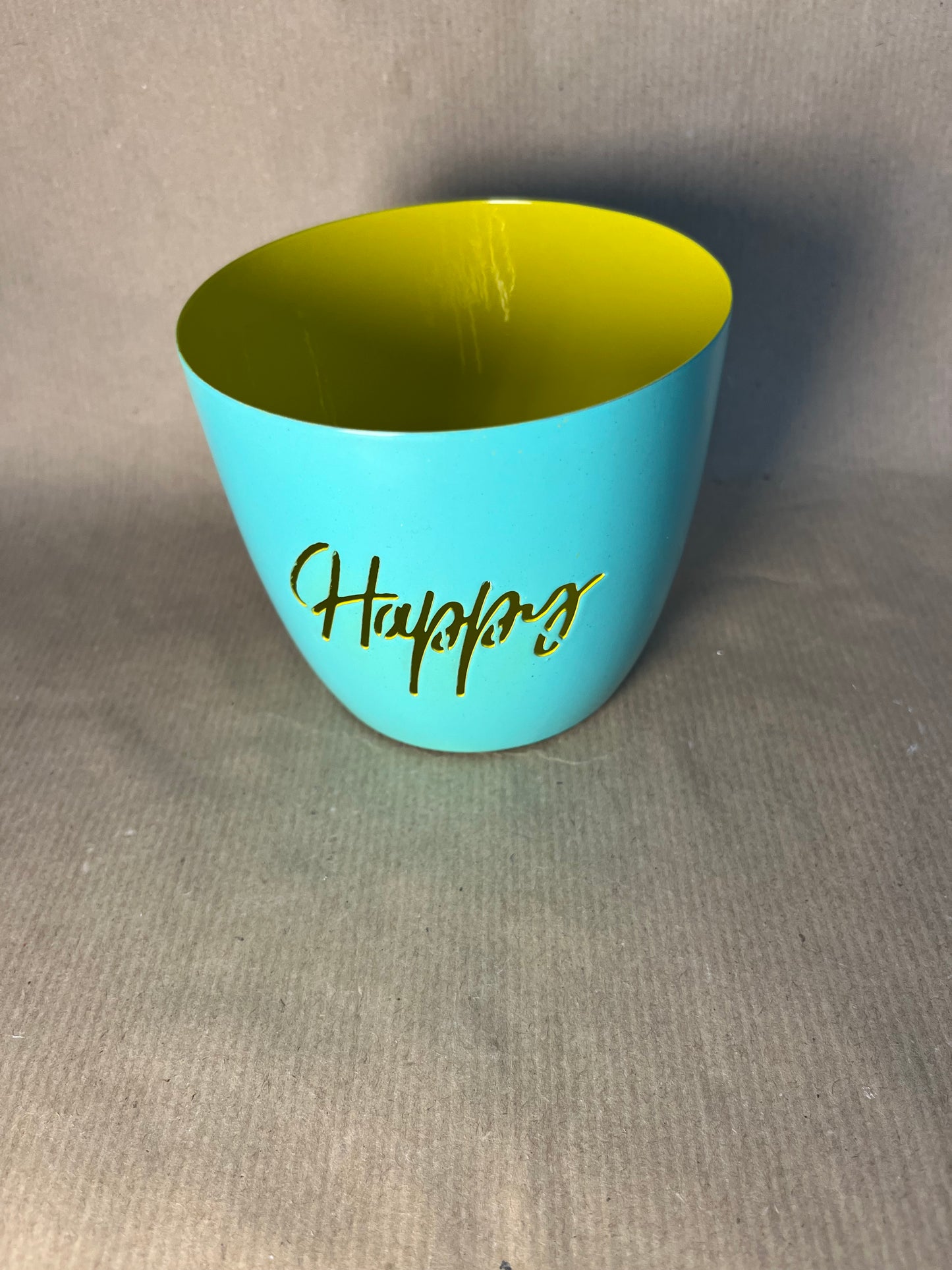 Windlicht aus Metall "Happy" und "Peace"