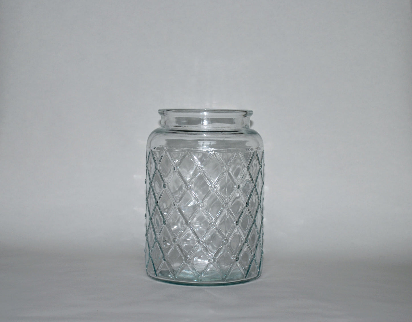 Vase / Windlicht Rautenstruktur aus Glas