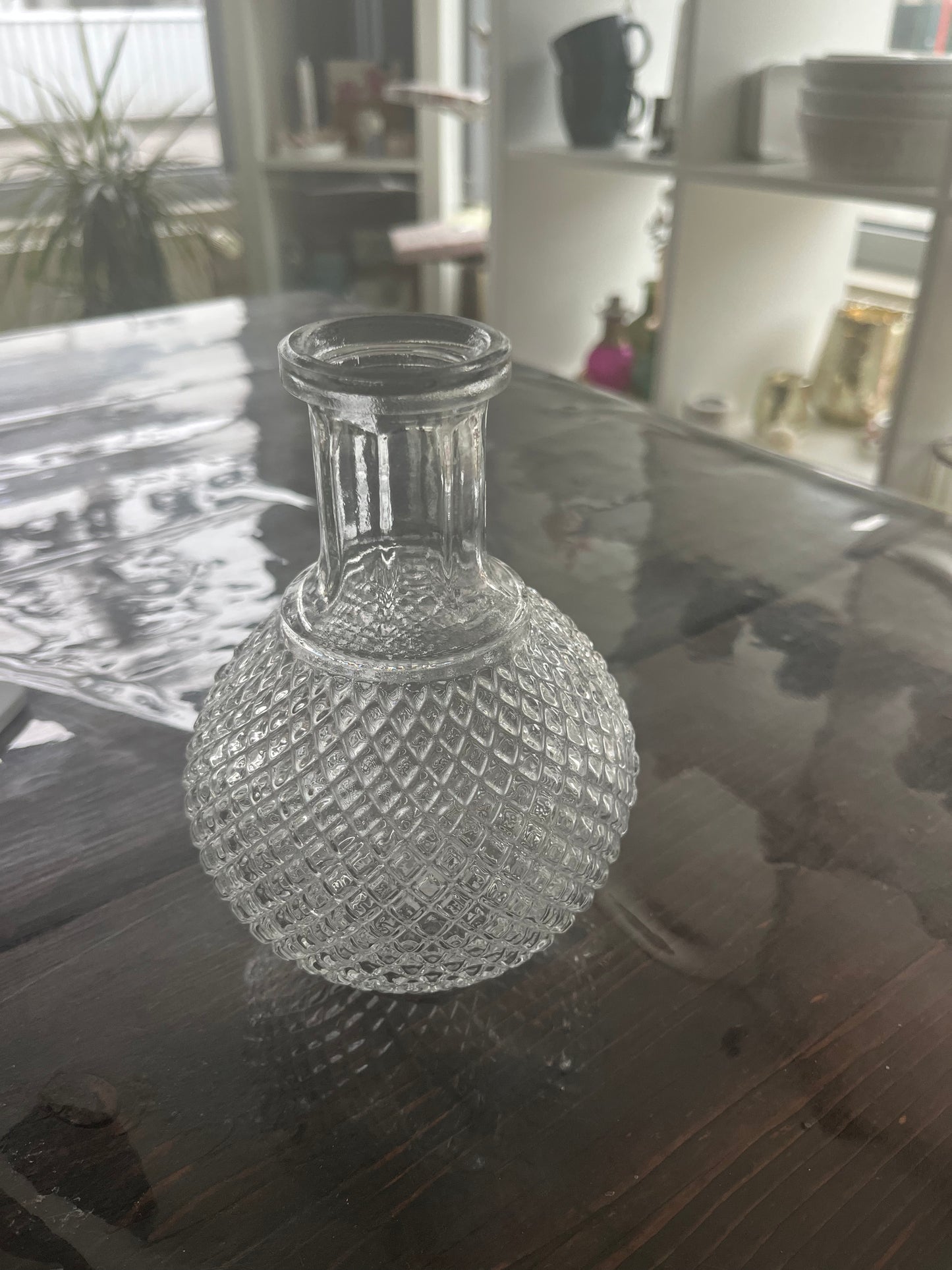 Vase bauchig aus klarem Glas