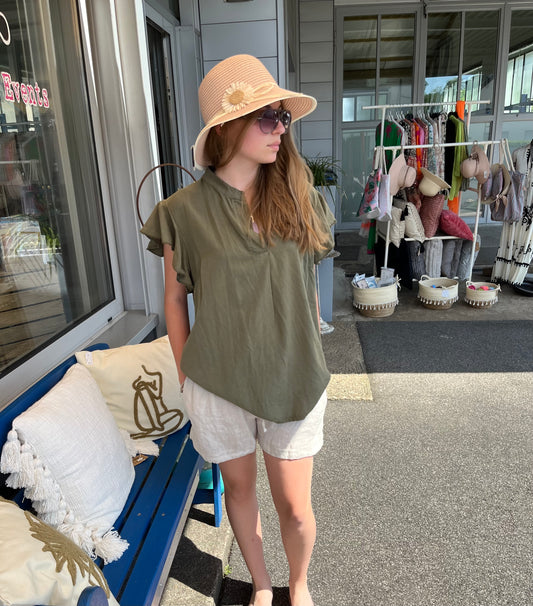 Shirt aus Lyocell und Leinenshorts