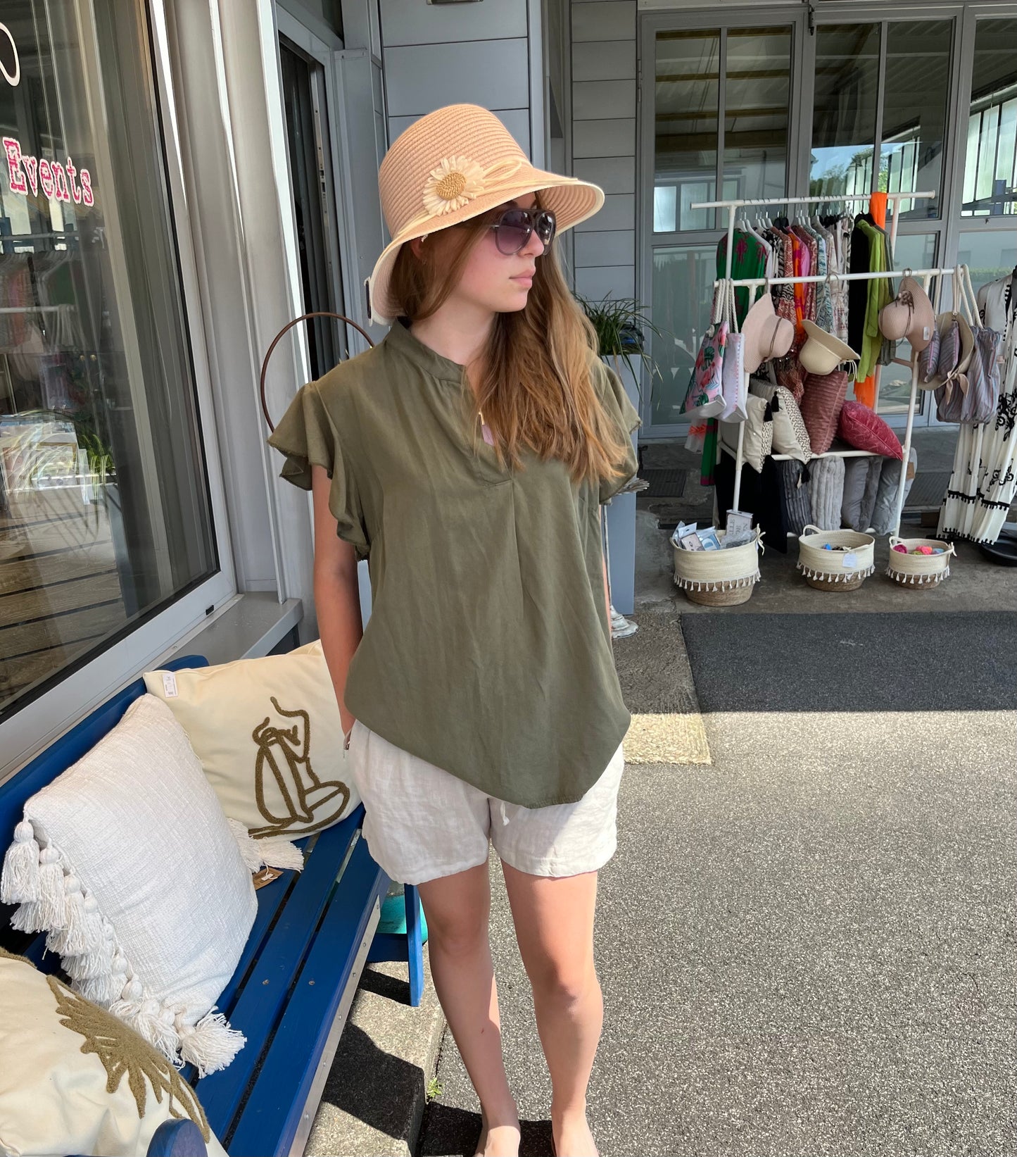 Shirt aus Lyocell und Leinenshorts