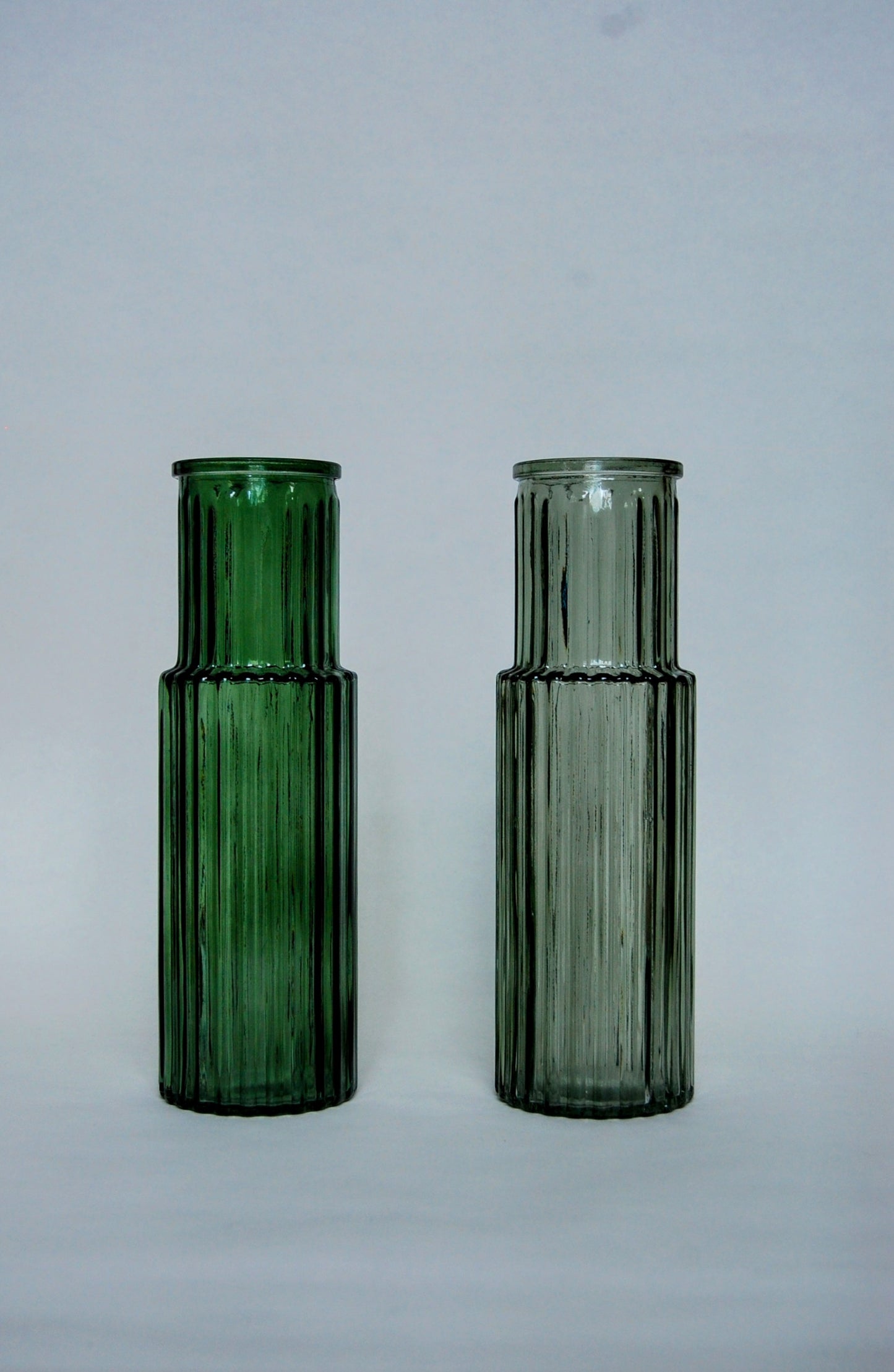 Vase aus Glas geriffelt