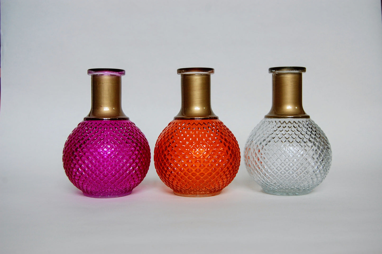 Vase getönt mit goldenem Hals "groß"