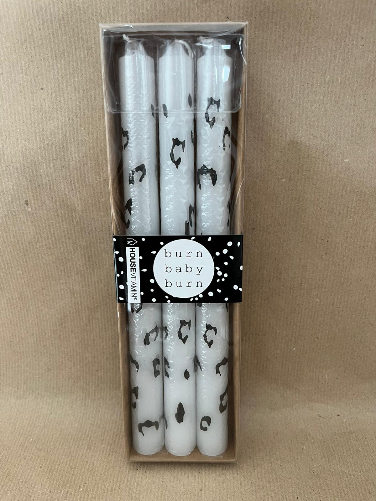 Stabkerzen "Burn Baby Burn" Leopard